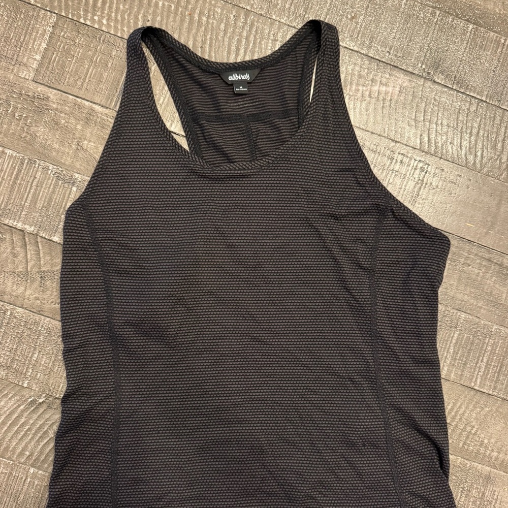 Allbirds Black Sheer Striped Tank size M